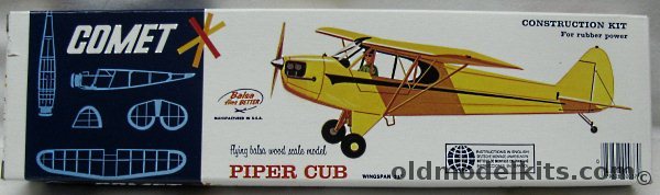 Comet Piper J3 Cub 25 inch Wingspan Balsa Flying Airplane, 3206 plastic model kit